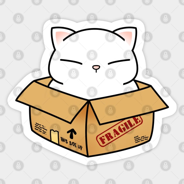 Cat in the Box Sticker by Takeda_Art